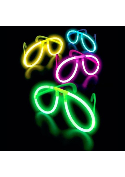 Neon Glow Fosfor Gözlük – Festival & Parti (12&#39;li Set) fırsatları