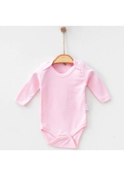 Pamuklu Uzun Kollu Ribana Bebek Body – Çıtçıtlı Kolay Giydirme 3-6-9 Ay 0-3 Ay - Fıstık Yeşili