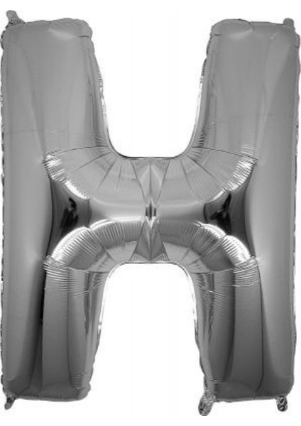 H Harfi Gümüş Folyo Balon