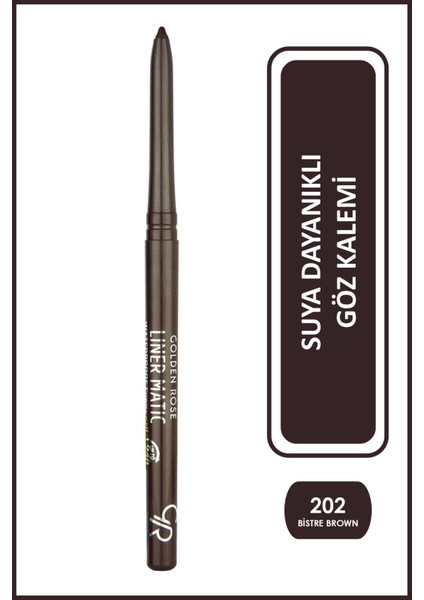 Liner Matic Waterproof Eyepencil - Suya Dayanıklı Göz Kalemi No:202 Bistre Brown