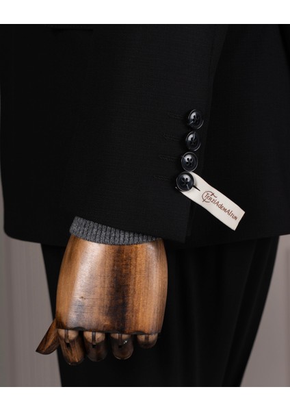 Italyan Stil Slim Fit Kruvaze Ceket Pantolon Takım Elbise Siyah T14736 indirimleri