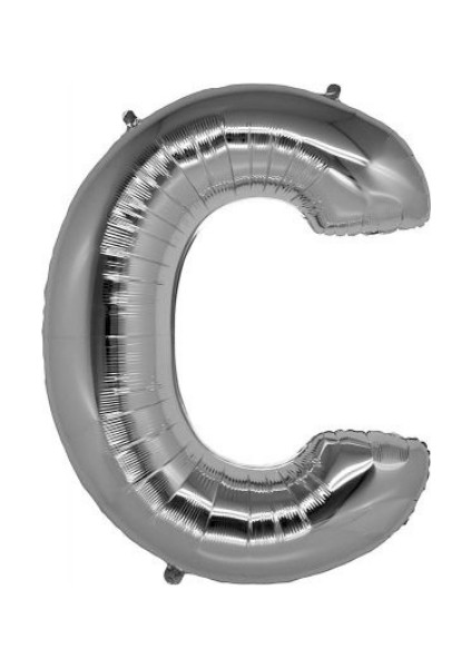 C Harfi Gümüş Folyo Balon