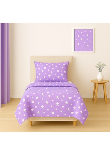 Tek Kişilik Desenli Nevresim + 1 Adet Kapaklı Yastık Kılıfı