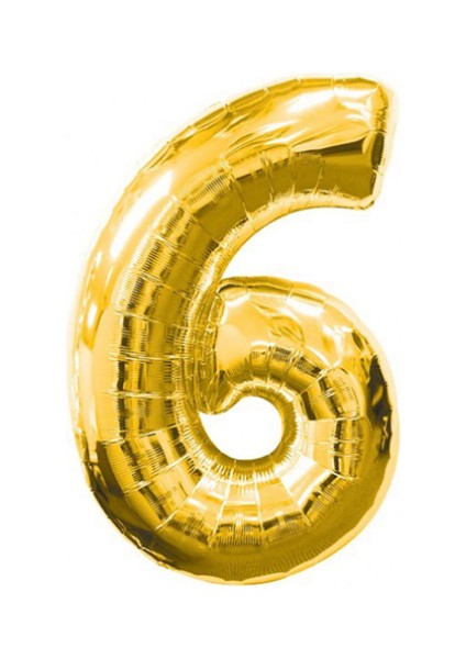 6 Numara Gold Folyo Balon