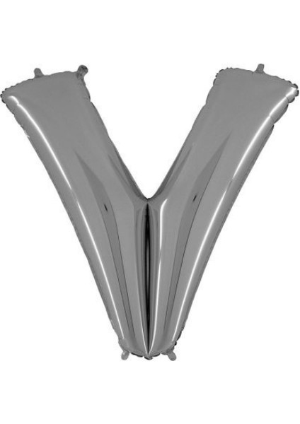 V Harfi Gümüş Folyo Balon