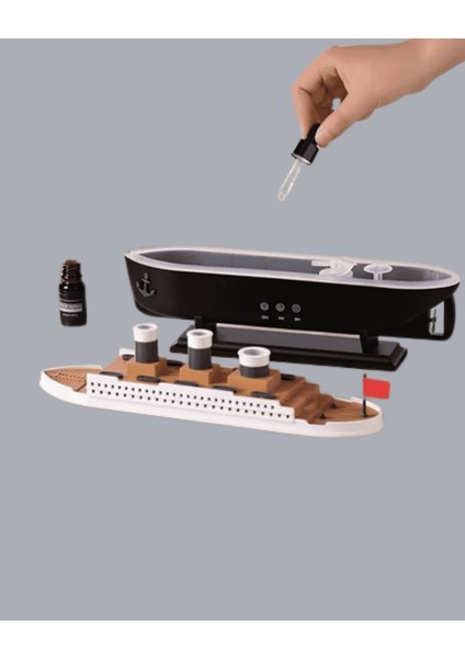 Ultra Sessiz Titanik Gemi LED Işıklı Aroma Difüzörü Oda Nemlendirici indirimleri