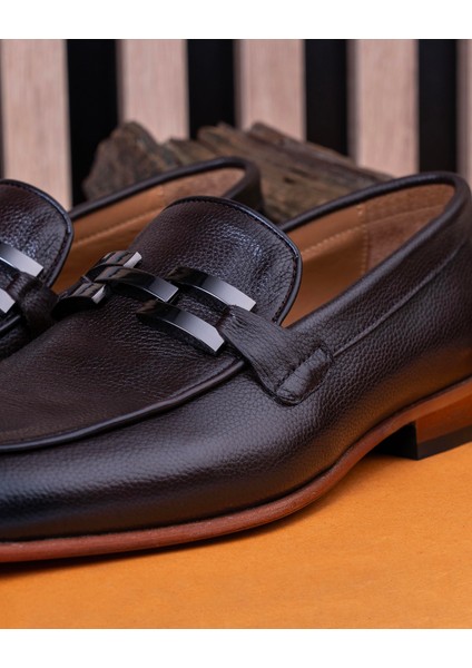 Italyan Stil Iç Dış Naturel Deri Erkek Ayakkabı Kahverengi T14601 fırsatları