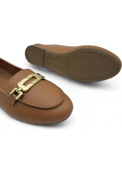 Luna Taba Hakiki Deri Kadın Günlük Babet