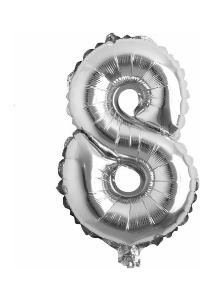 8 Numara Gümüş Folyo Balon