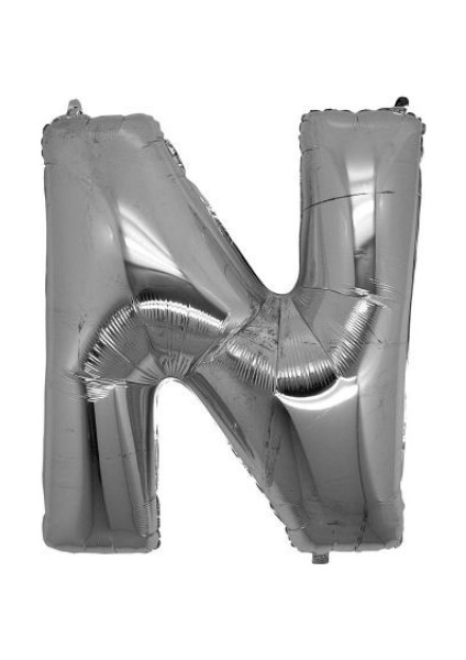 N Harfi Gümüş Folyo Balon