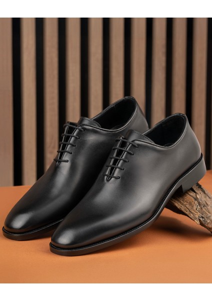 Italyan Stil Iç Dış Naturel Deri Erkek Ayakkabı Siyah T14613
