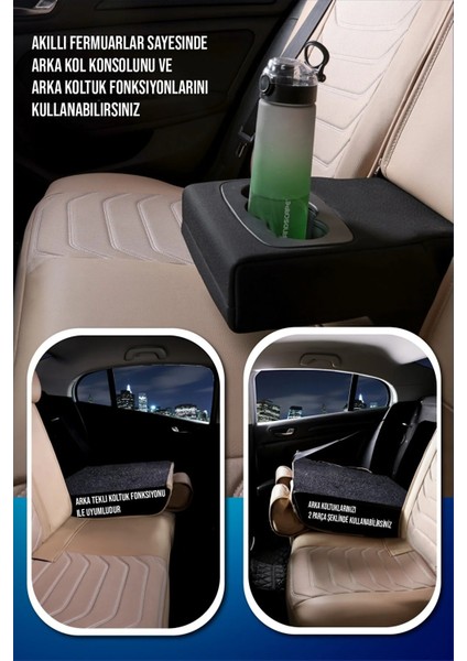 Fiat Panda Uyumlu Yarı Deri Oto Koltuk Kılıfı 5li Set Alya Seri Bej modelleri