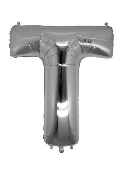 T Harfi Gümüş Folyo Balon
