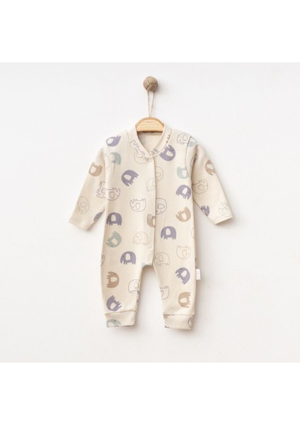 Fil Desenli Kabartmalı Yumuşak Bebek Tulum – 3 Ay – 6 Ay – 9 Ay – 12 Ay 3-6 Ay