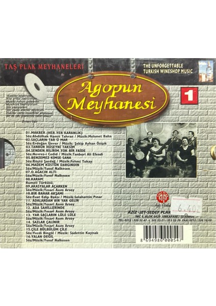 CD Meyhane Şarkıları - Agopun Meyhanesi CD fiyatları