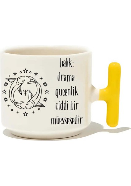 Balık: Drama Queenlik Ciddi Bir Müessesedir Latte Fincanı- Hediye Seramik Kupa