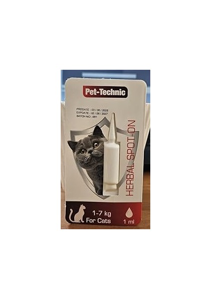pet-technic kediler ıçin doğal 1 ml | 1-7 kg kediler ıçin deri ve tüy bakımı | palmora