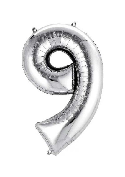 9 Numara Gümüş Folyo Balon