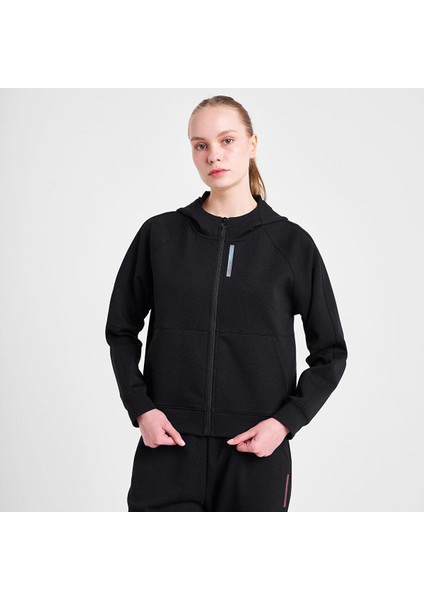 25N-2133 Kadın Fermuarlı Kapüşonlu Sweatshirt