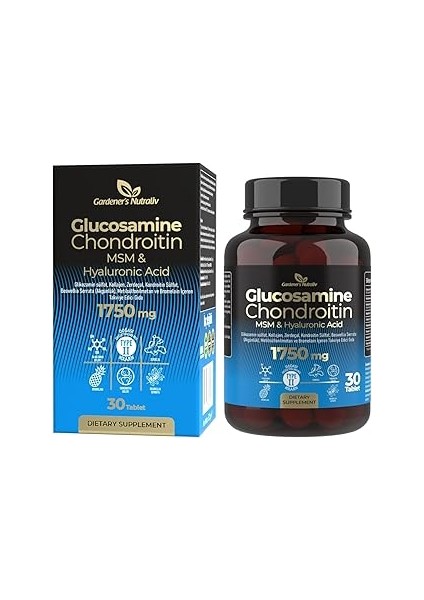 Doğadan Ilaç Gardener’s Nutralive 1750MG Glucosamine Chondroitin + Msm& Hyaluronic Acid Collagen Ti