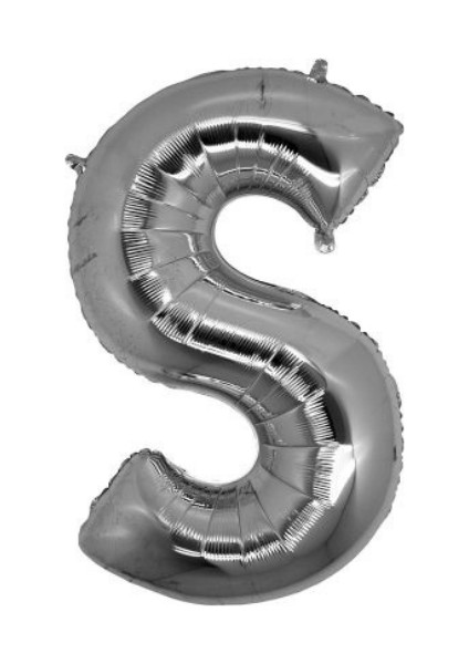 S Harfi Gümüş Folyo Balon