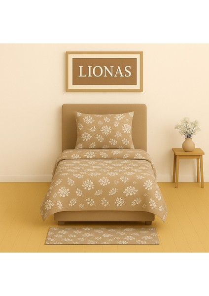 Tek Kişilik Desenli Nevresim + 1 Adet Kapaklı Yastık Kılıfı