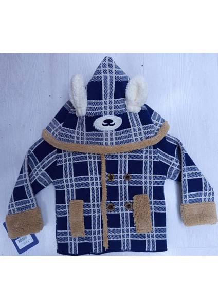 435637 Nakış Astarlı Hırka 6/18 Ay Erkek - Lacivert - 12 Ay