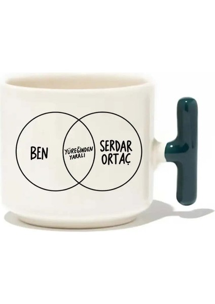 Ben Yüreğinden Yaralı Serdar Ortaç Latte Fincanı- Hediye Seramik Kupa