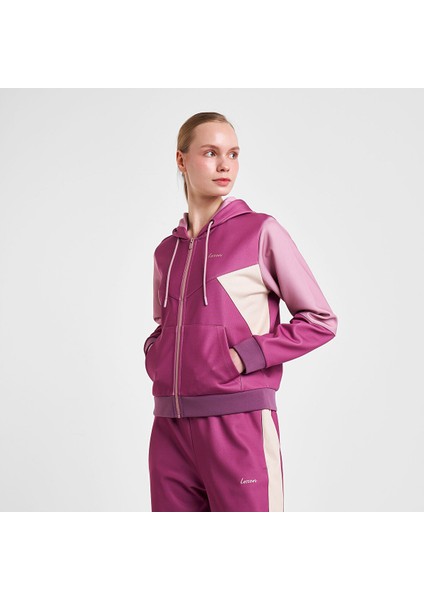 25N-2131 Kadın Fermuarlı Kapüşonlu Sweatshirt modelleri