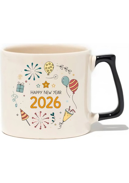 Yılbaşı Yeni Yıl Happy New Year Lüks Kupa - Hediye Seramik Kupa