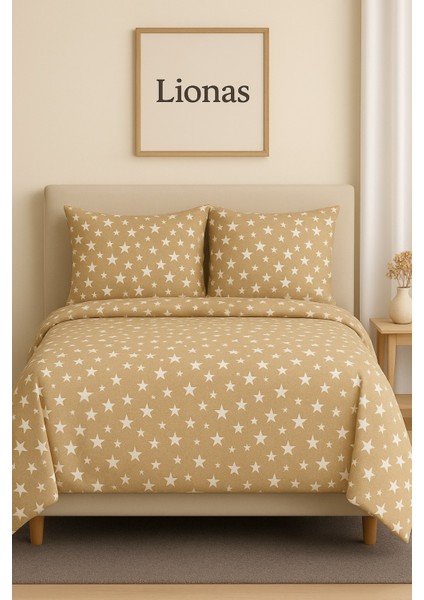 Çift Kişilik Desenli Nevresim + 2 Adet Kapaklı Yastık Kılıfı