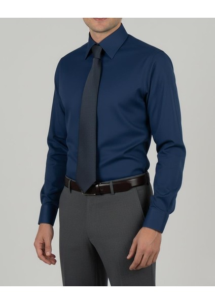 Drytech Slim Fit Su Itici Leke Tutmaz Erkek Gömlek Indigo T14350 modelleri