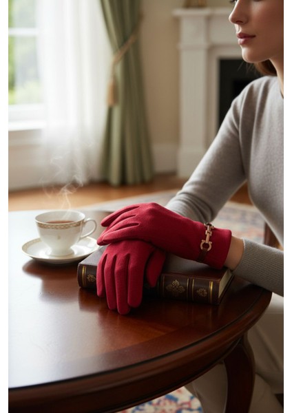 Suyutti Kadın Dokunmatik Süet Eldiven – Tokalı Kışlık Şık Model | Yeni Sezon 2026 Koleksiyonu fırsatları