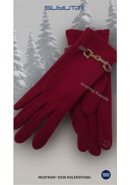 Suyutti Kadın Dokunmatik Süet Eldiven – Tokalı Kışlık Şık Model | Yeni Sezon 2026 Koleksiyonu indirimleri