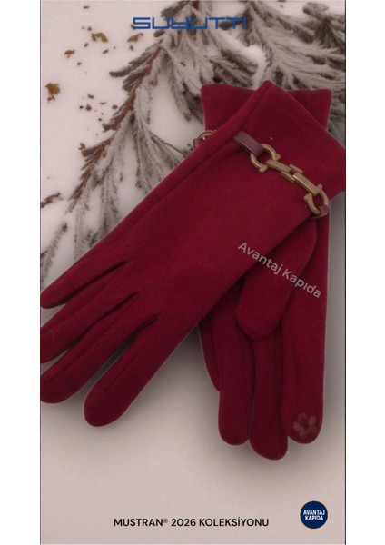 Suyutti Kadın Dokunmatik Süet Eldiven – Tokalı Kışlık Şık Model | Yeni Sezon 2026 Koleksiyonu