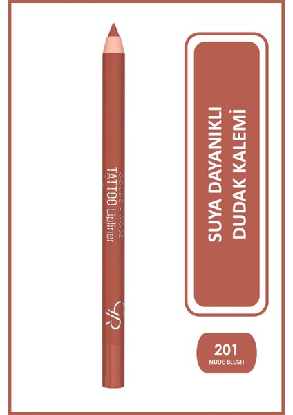 Tattoo Lipliner - Suya Dayanıklı Uzun Süre Kalıcı Dudak Kalemi No:201 Nude Blush