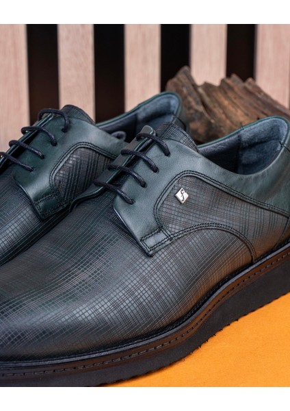 Italyan Stil Iç Dış Deri Erkek Ayakkabı Yeşil T10457 fiyatları