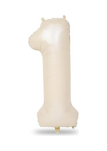 1 Numara Pastel Renk Krem Folyo Balon