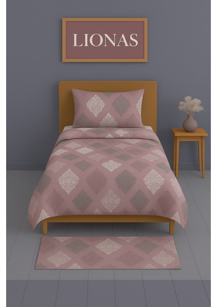 Tek Kişilik Desenli Nevresim + 1 Adet Kapaklı Yastık Kılıfı