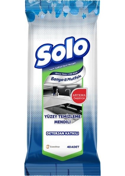 Banyo ve Mutfak Kirece Karşı Etkili Yüzey Temizleme Mendili Deterjan Katkılı 40 Ade x 12 Pakett fiyatları