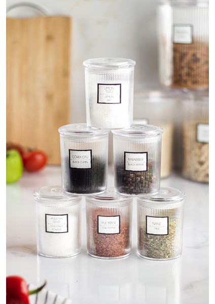 6'lı Barok Yuvarlak Baharat Kavanoz Seti & Saklama Kabı & Erzak Kabı (6*250 Ml) fiyatları