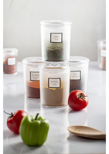 6'lı Barok Yuvarlak Baharat Kavanoz Seti & Saklama Kabı & Erzak Kabı (6*250 Ml) fırsatları