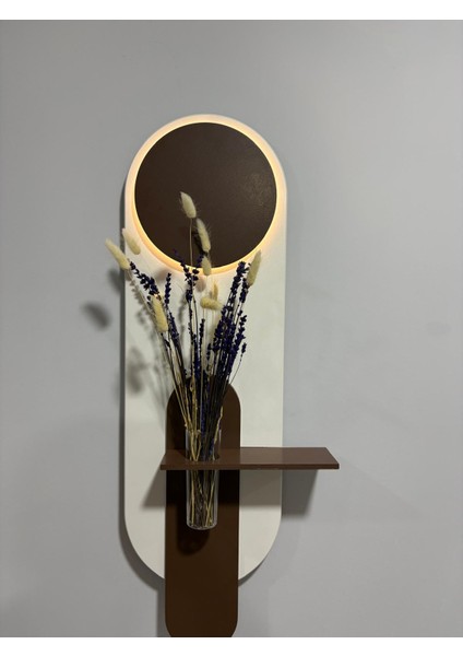 Petunya Ahşap Pilli Ledli Iskandinav Tarzı Salon Duvar Rafı Modern Çiçeklik 26 x 90 cm modelleri