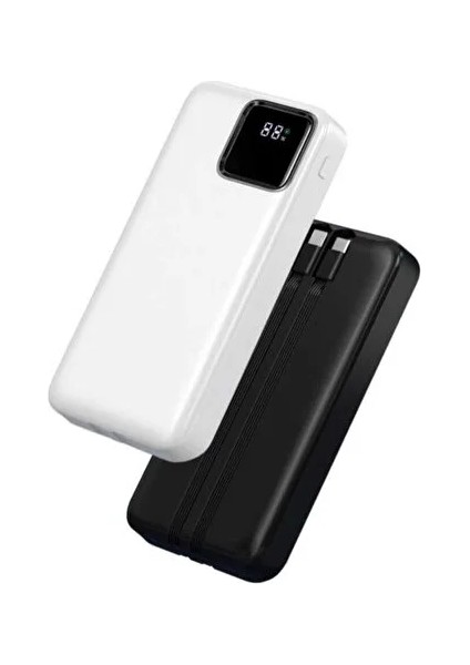 Powerbank Kendinden Kablolu 2.4A Hızlı ve Güçlü 20.000 Mah Typc-E ve Lightning Kablolu fiyatları