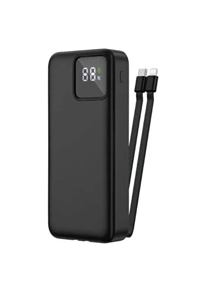 Powerbank Kendinden Kablolu 2.4A Hızlı ve Güçlü 20.000 Mah Typc-E ve Lightning Kablolu fırsatları