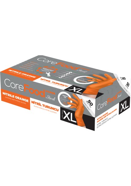 Nitril Turuncu Power Pudrasız Muayene Eldiveni Xl - 3 Paket 50 Li fiyatları