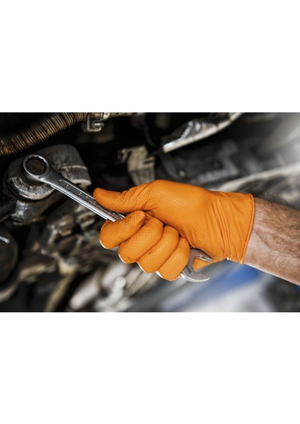 Nitril Turuncu Power Pudrasız Muayene Eldiveni Xl - 3 Paket 50 Li