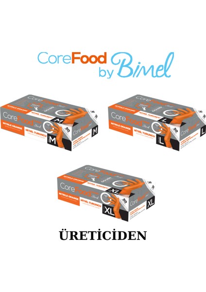 Nitril Turuncu Power Pudrasız Muayene Eldiveni Xl - 3 Paket 50 Li