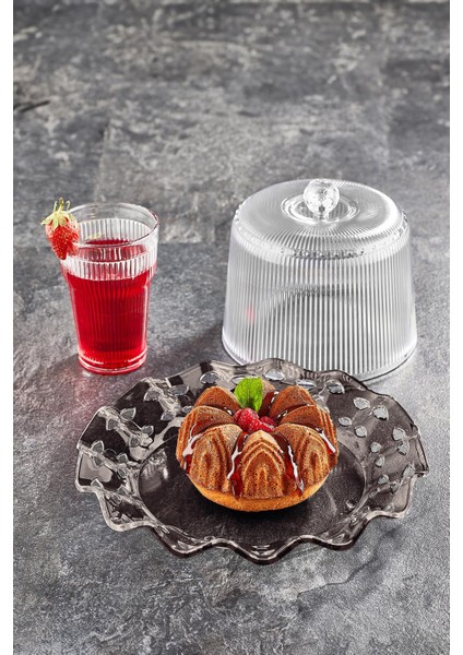 Akrilik Barok Füme Renk Kek Fanus & Kek Saklama Kabı & Şık Sunum Organizeri 26 cm fiyatları