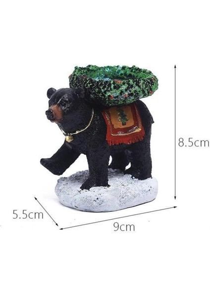 Bej Mini Ayı Mumluk Şamdan, 9x8,5cm, Şık ve Sevimli Ev Dekorasyonu.